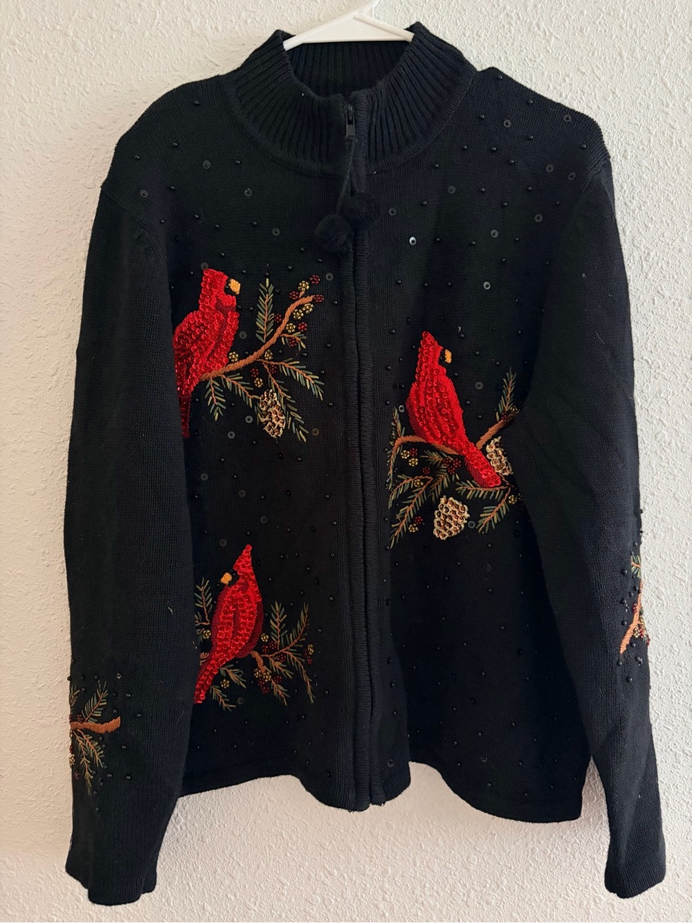 Vintage Christmas Zip Up Sweater